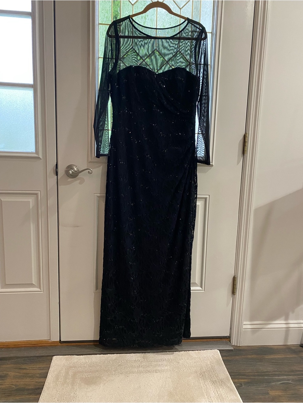 Lauren Ralph Lauren Black Long Sleeve Evening Gown